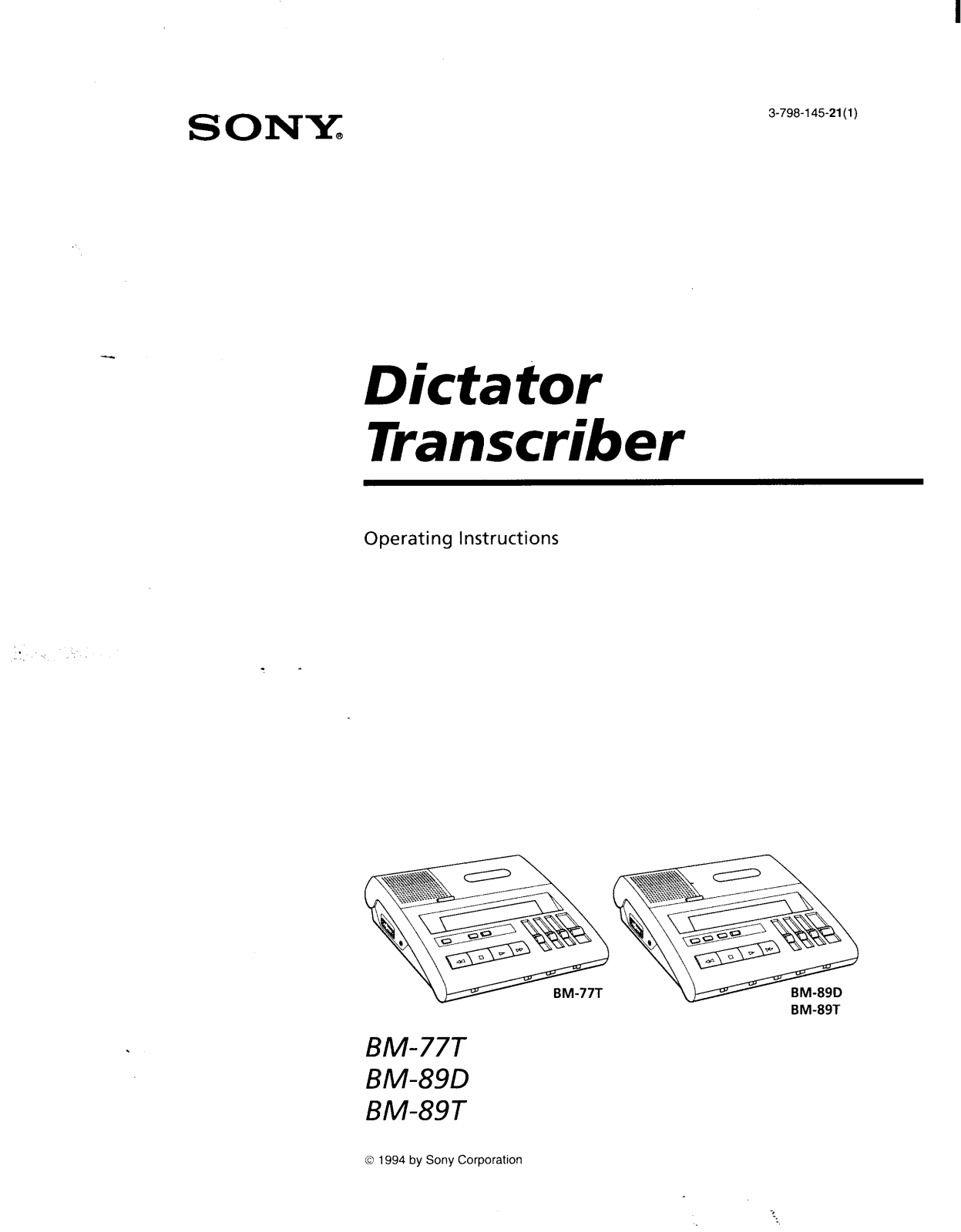 Sony BM-77T User Manual