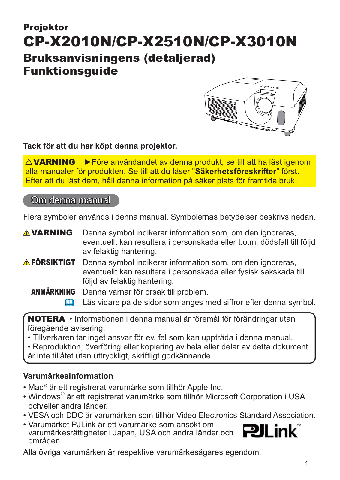 Hitachi CP-X3010NEF, CP-X2510NEF User Manual