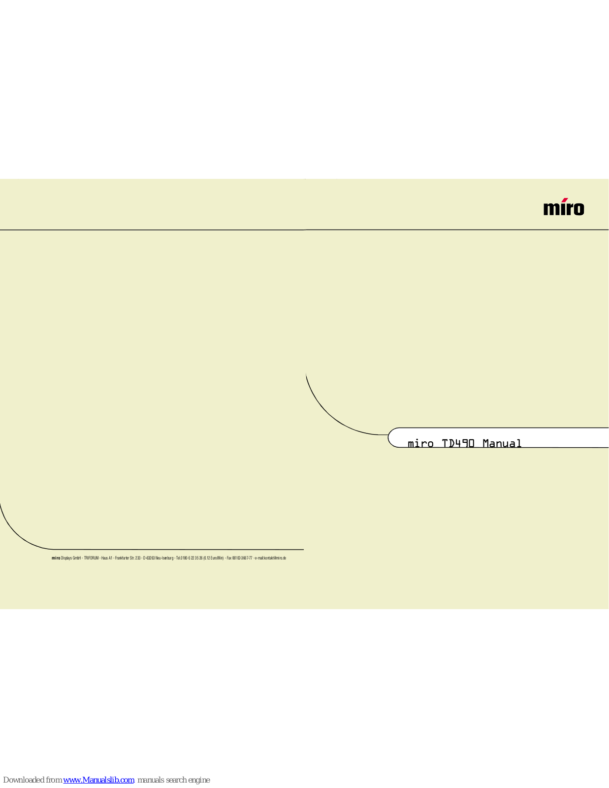 Miro TD490 User Manual - ManualMachine.com