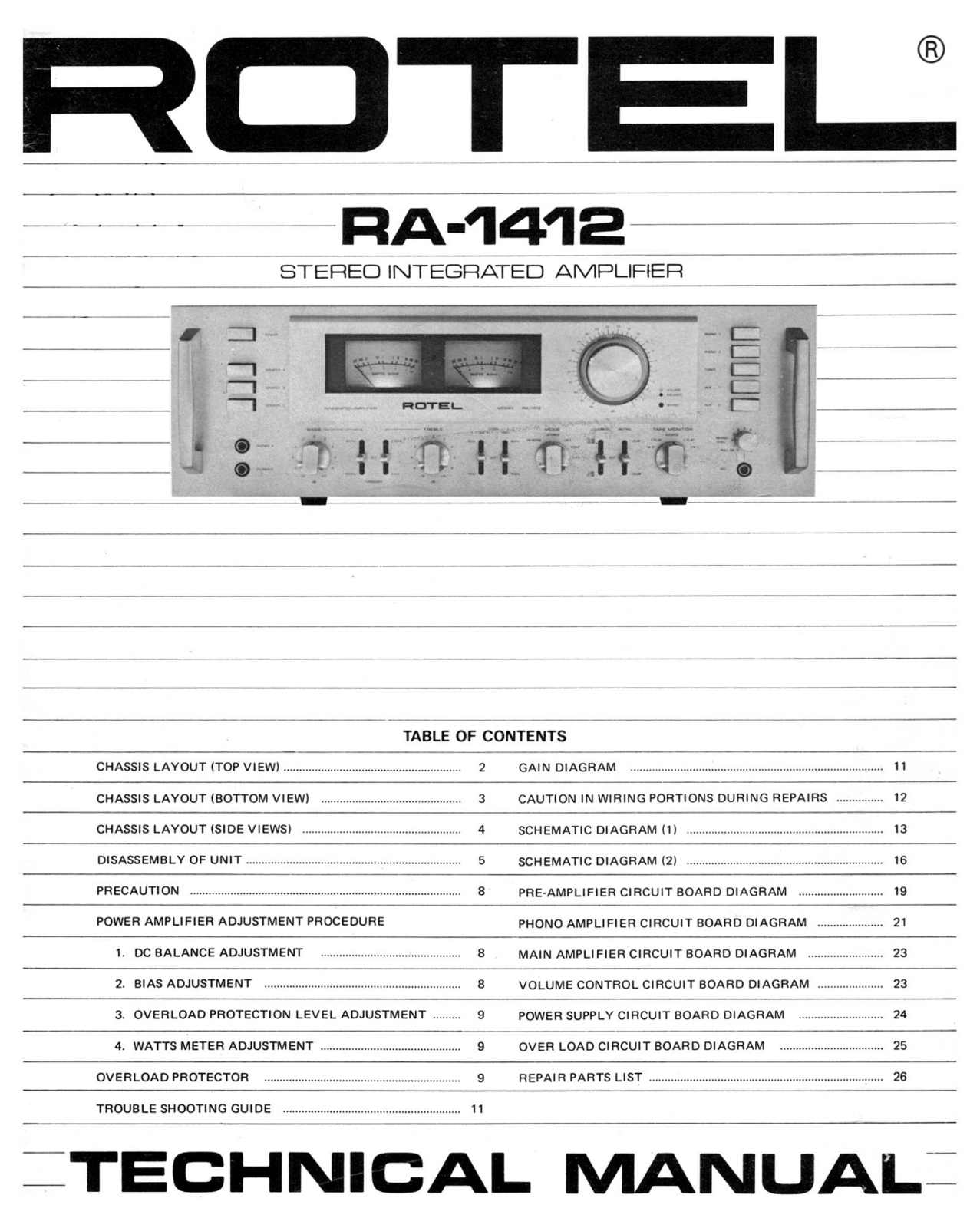 Rotel RA-1412 Service Manual