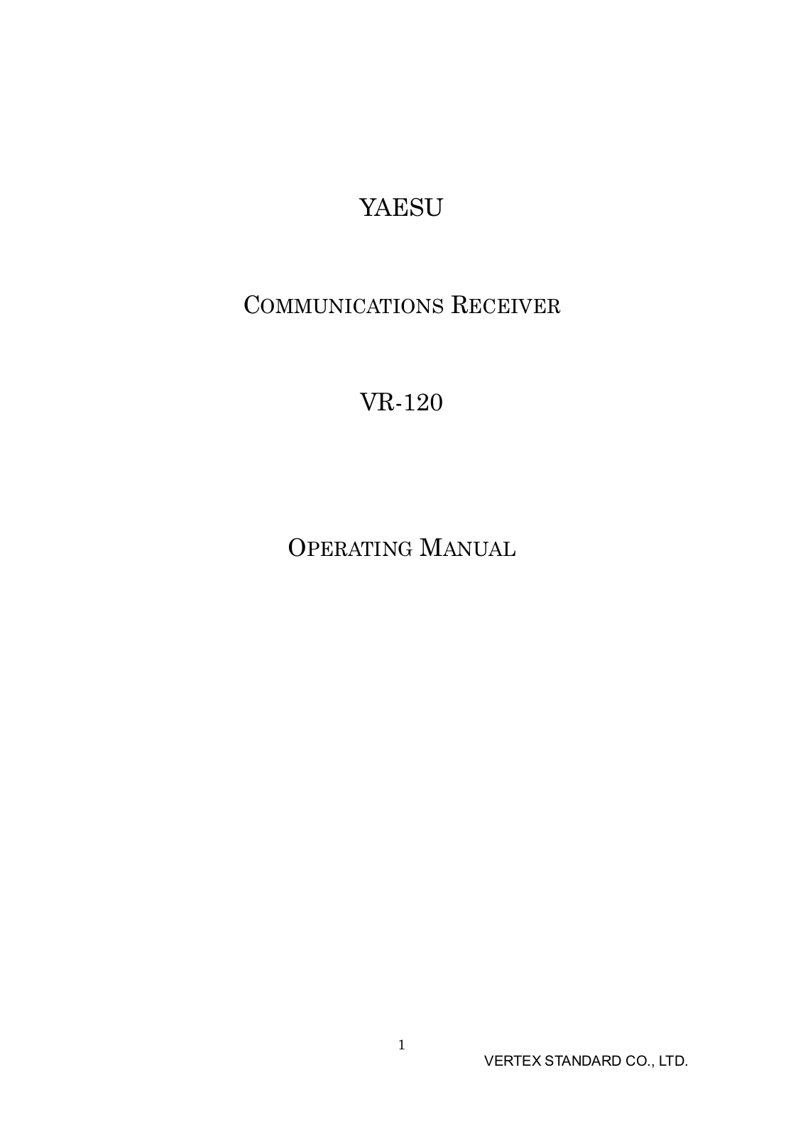 Yaesu Musen VR 120 User Manual