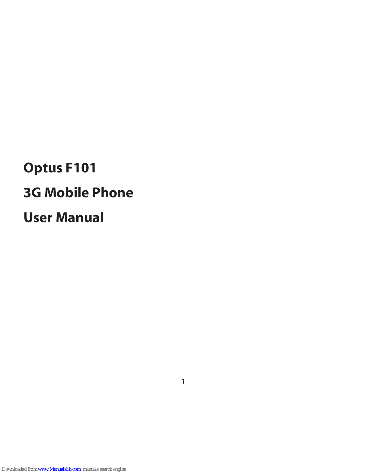 Optus F101 User Manual