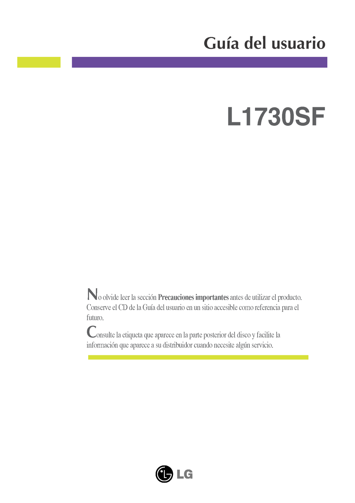 Lg L1730SF User Manual