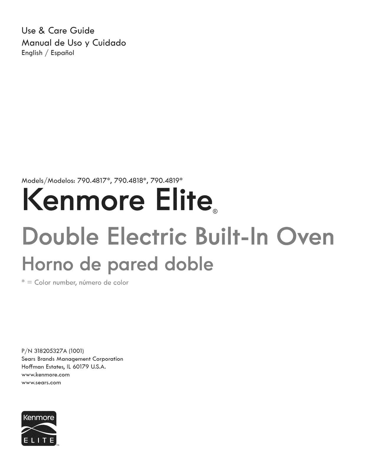 Kenmore Elite 79048179000, 79048193000, 79048189002, 79048189001, 79048189000 Owner’s Manual