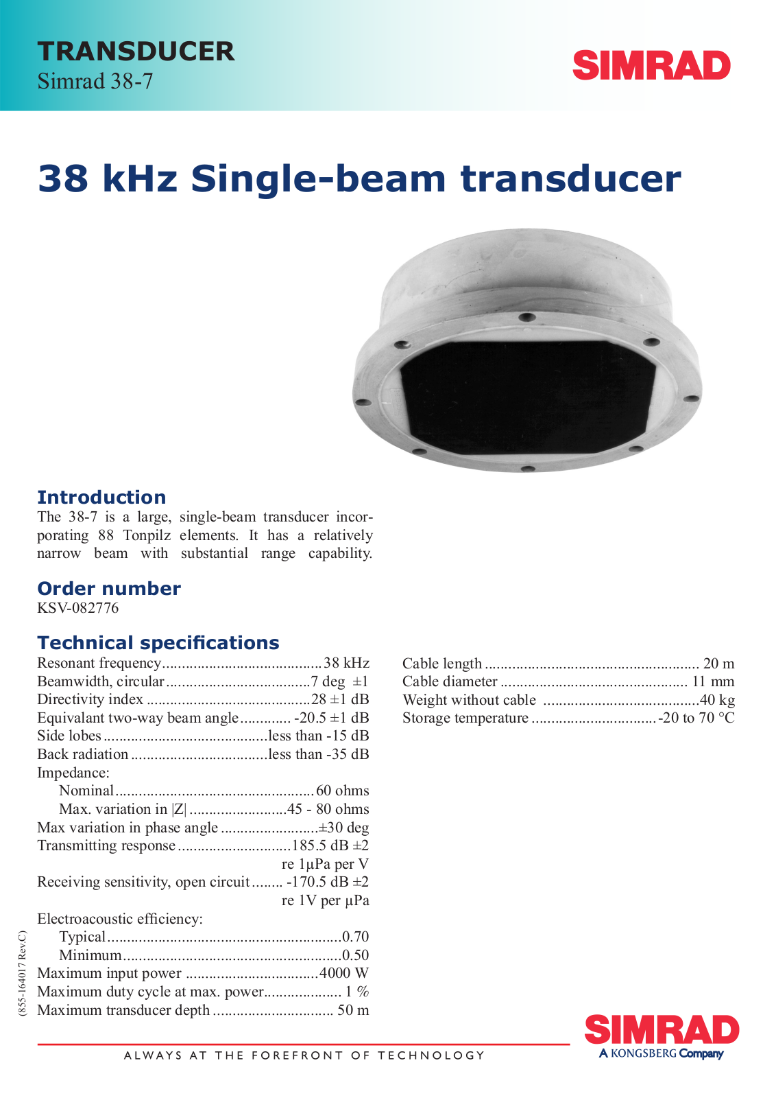 Simrad 38-7 DATASHEET - ManualMachine.com