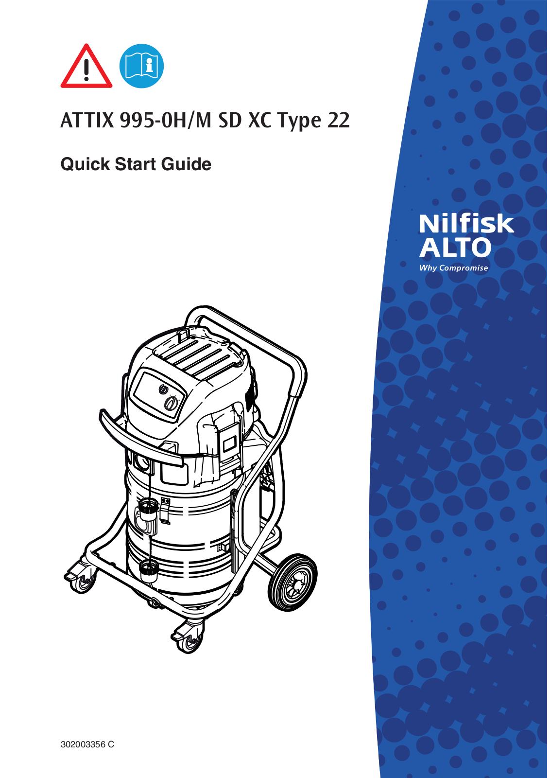 Nilfisk ATTIX 995-0H-M SD XC TYPE 22 QUICK START GUIDE