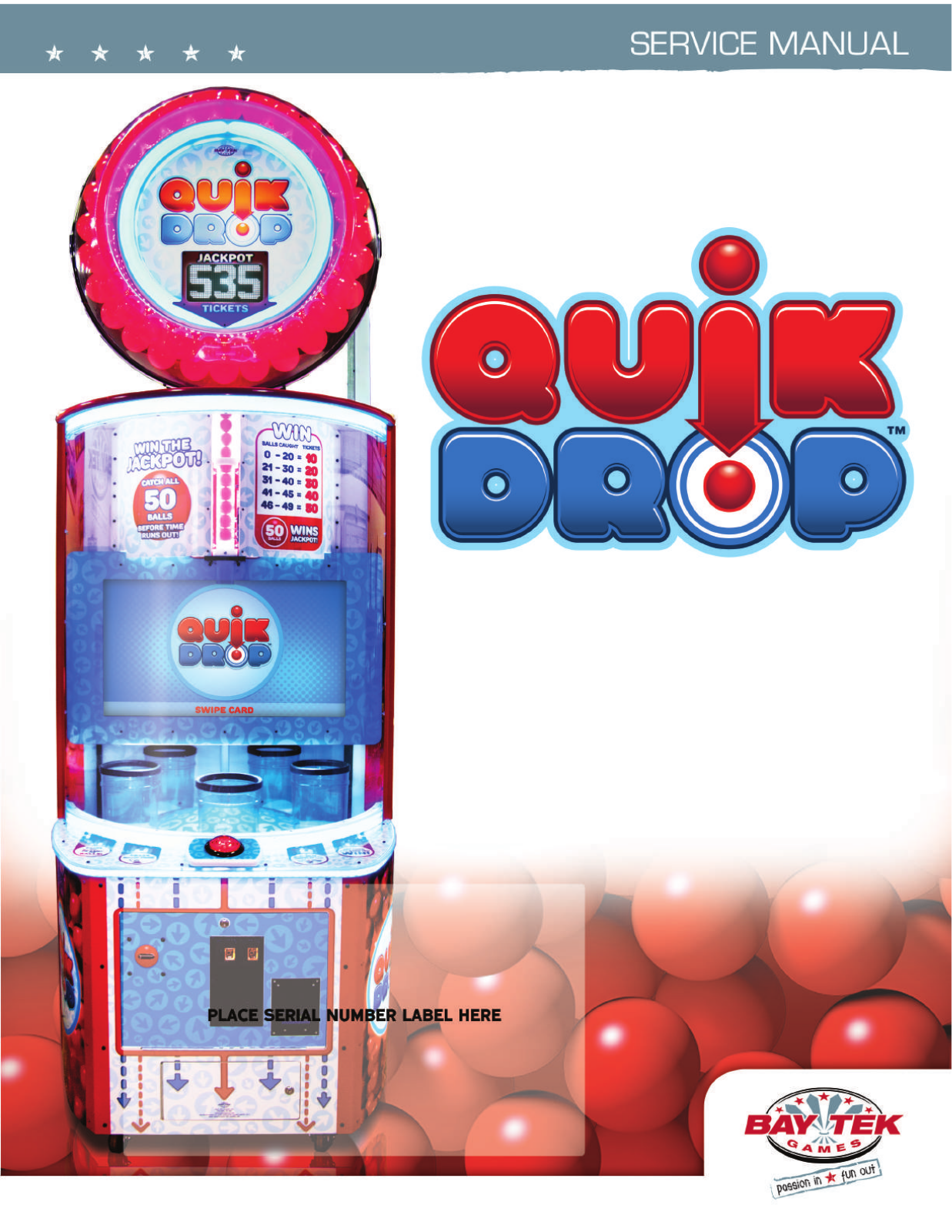 Bay Tek Games Quick Drop Service Manual - ManualMachine.com