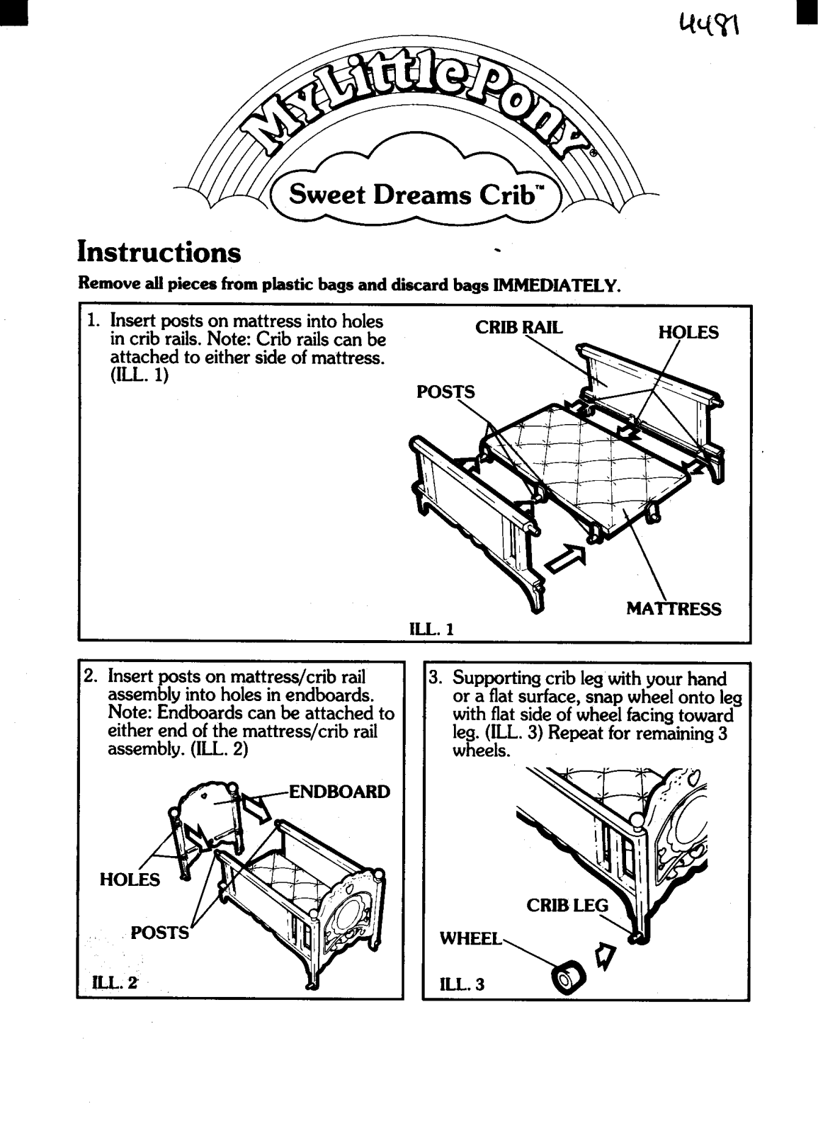 HASBRO My Little Pony Sweet Dreams Crib User Manual