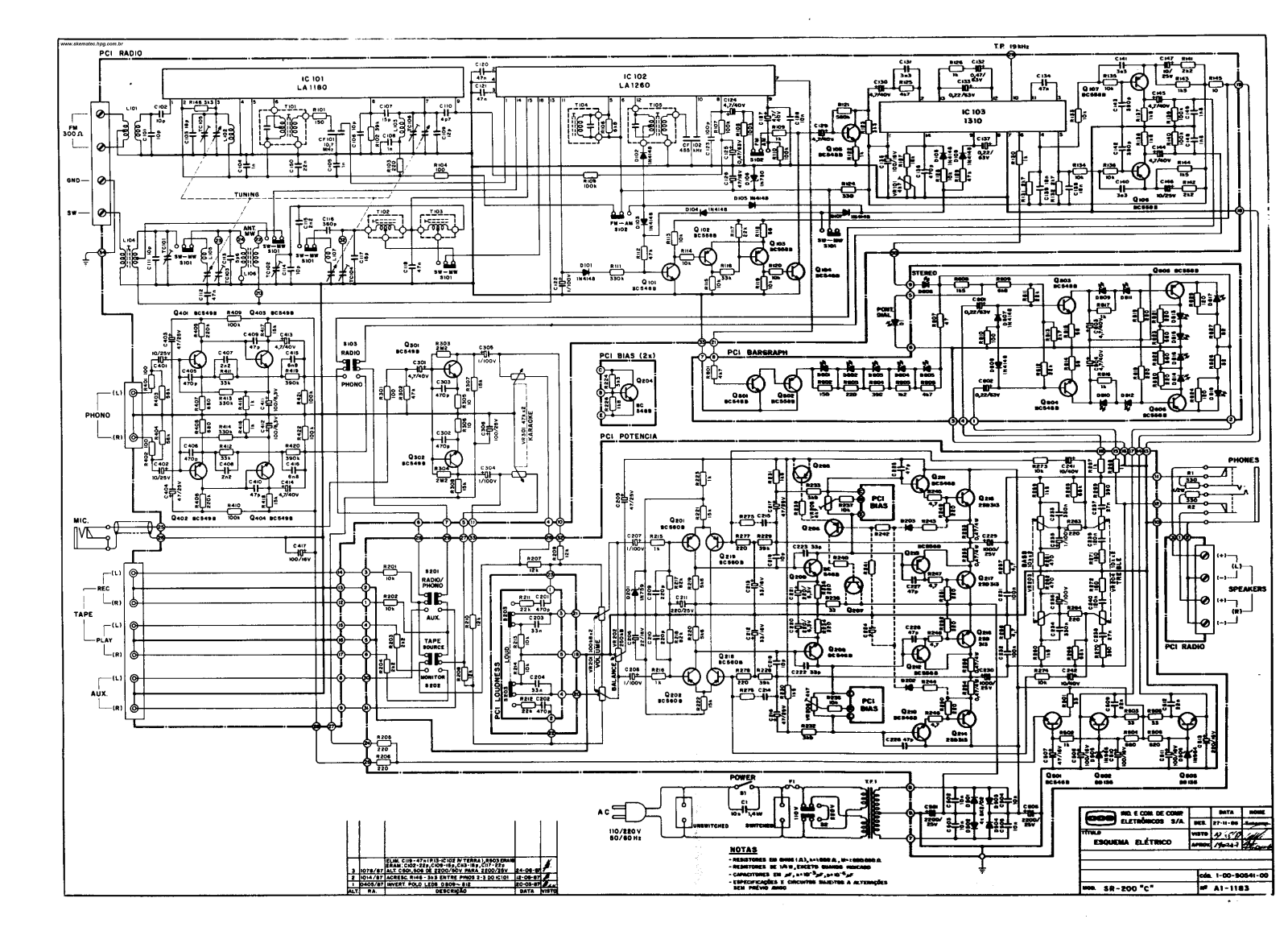 CCE SR200C Schematic