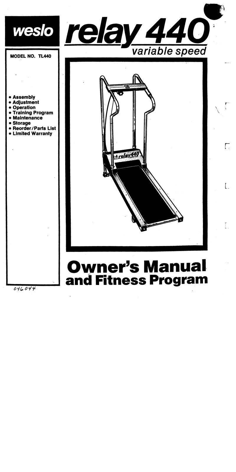 Weslo TL440 Owner's Manual