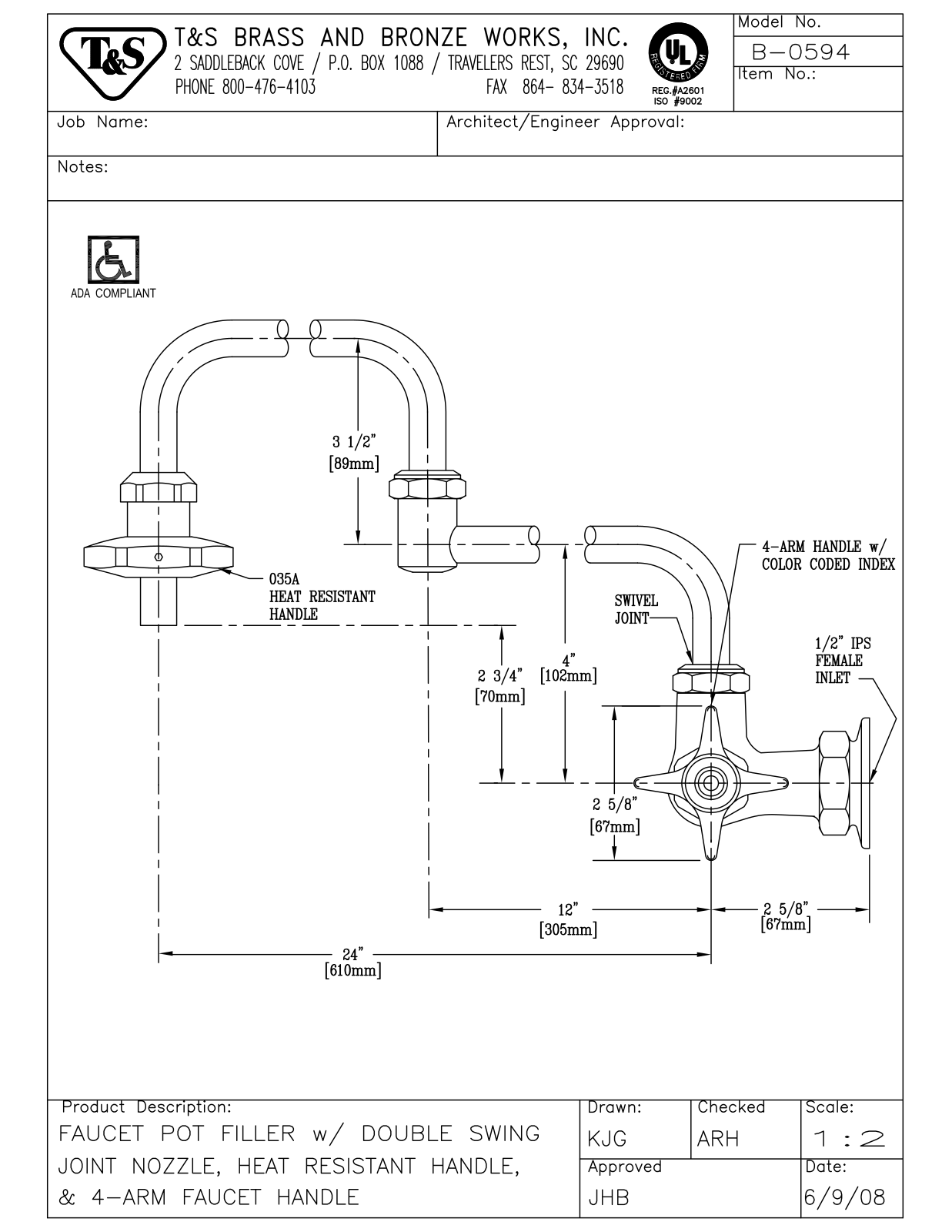 T & S Brass & Bronze Works B-0594 General Manual