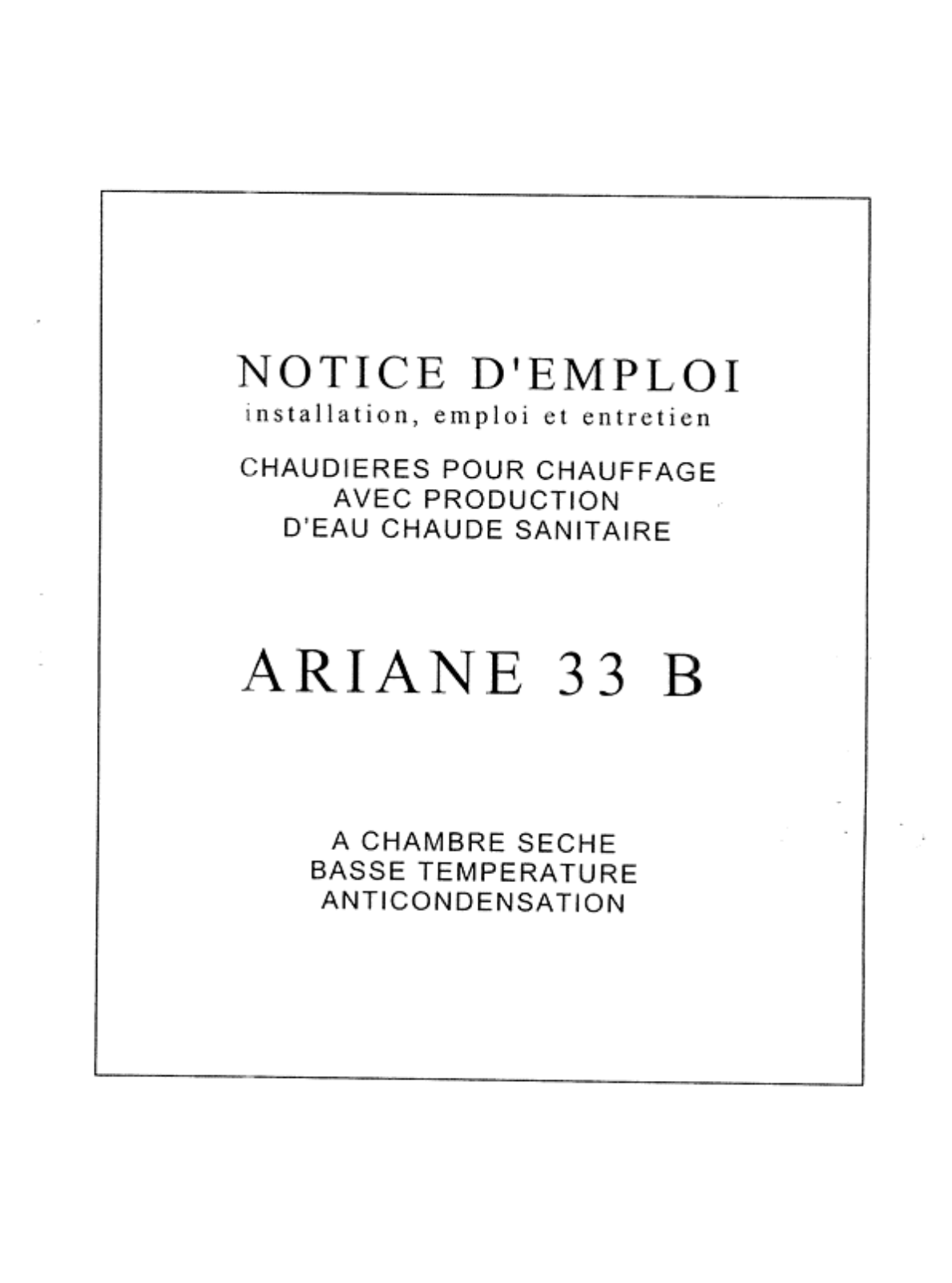 ARIANE 33 B User Manual