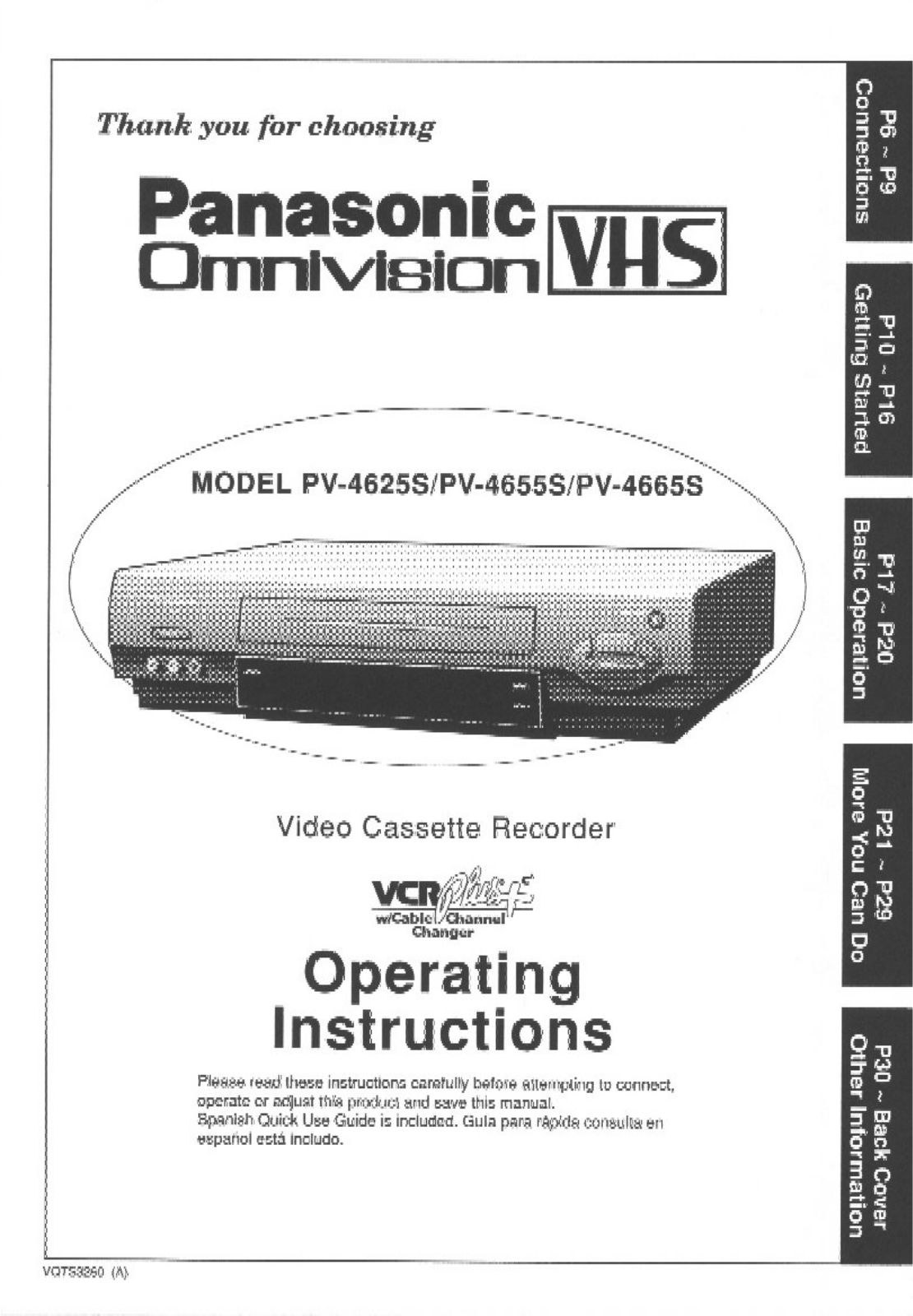 Panasonic PV-4625S, PV-4655S, PV-4665S User Manual