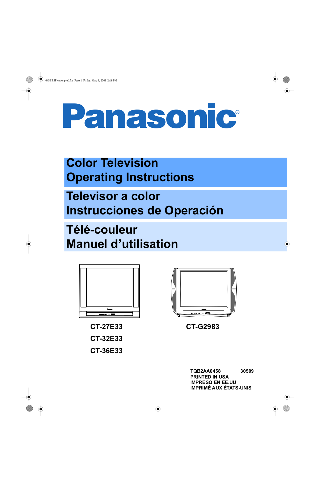 Panasonic CT 27E33, CT 32E33, CT-G2983, CT 36E33 User Manual