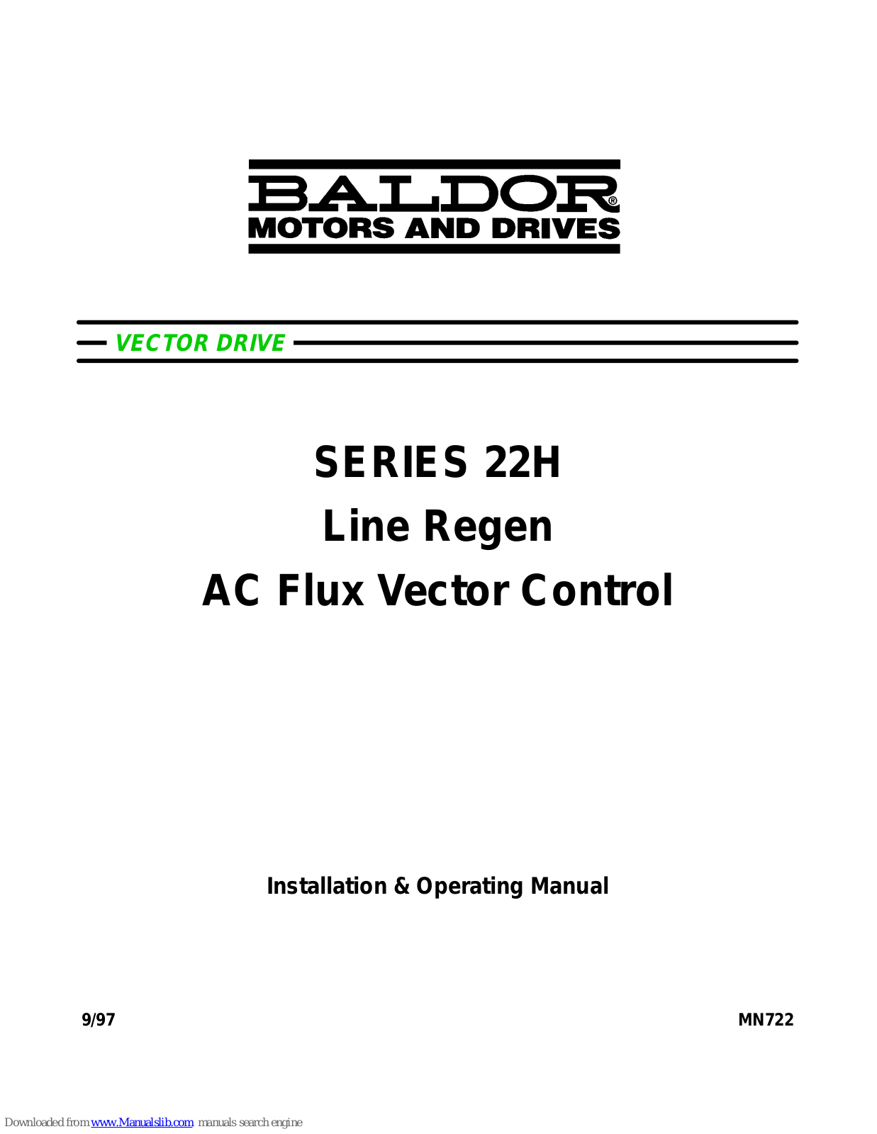 Baldor ZD22H250-EL, ZD22H225-EL, ZD22H230-EL, ZD22H240-EL, ZD22H410-EL Installation & Operating Manual