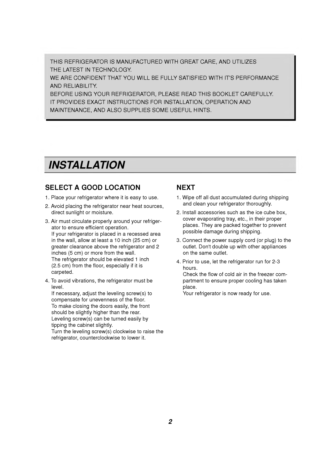 LG RL3-403 User Manual