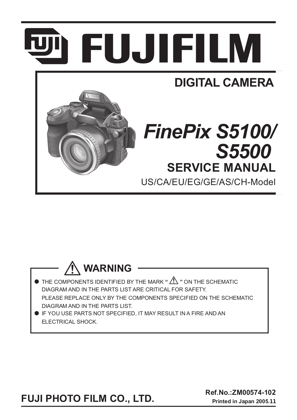 FUJIFILM FinePix S5100, FinePix S5500 Service Manual