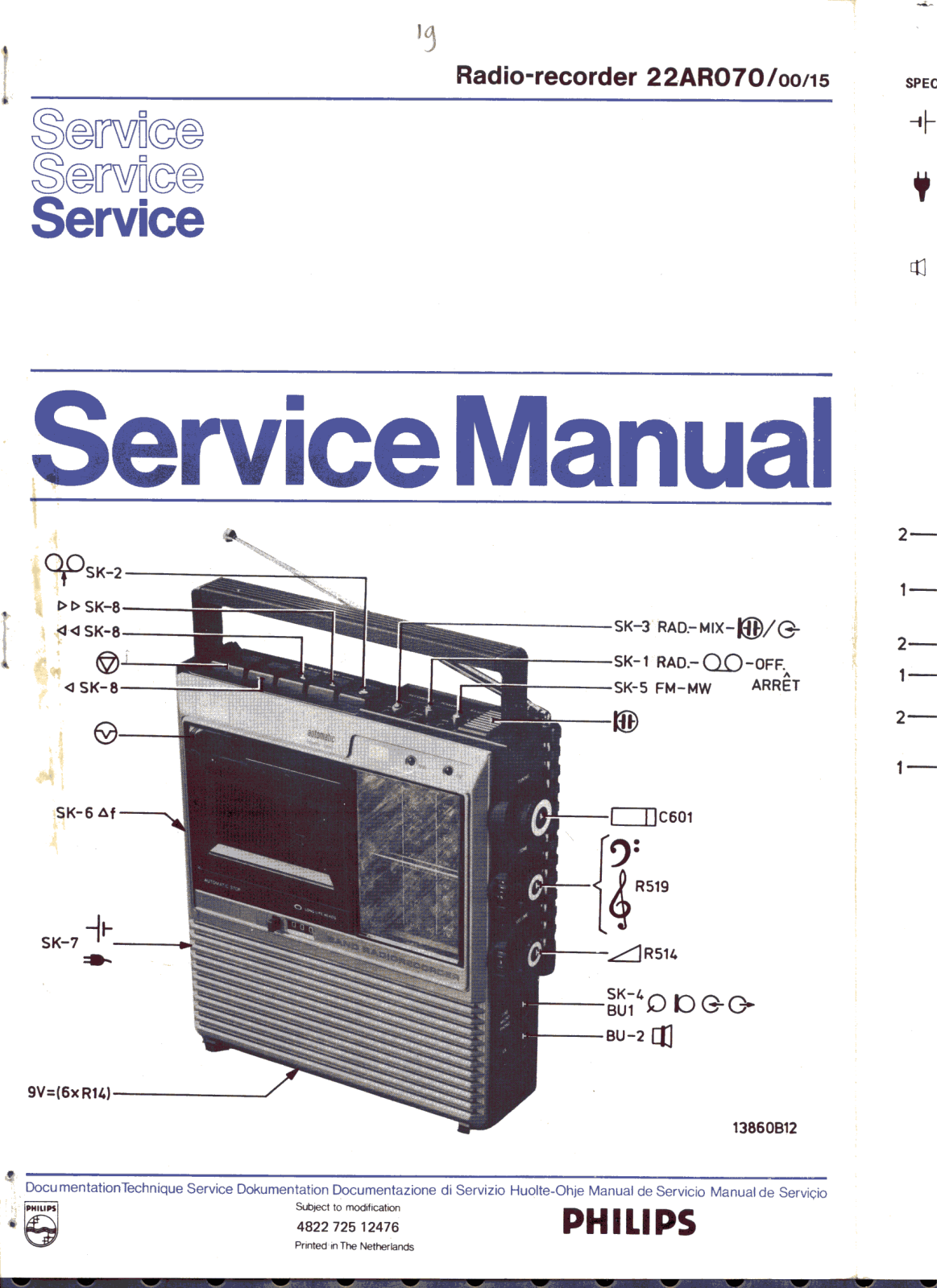 Philips 22-AR-070 Service Manual