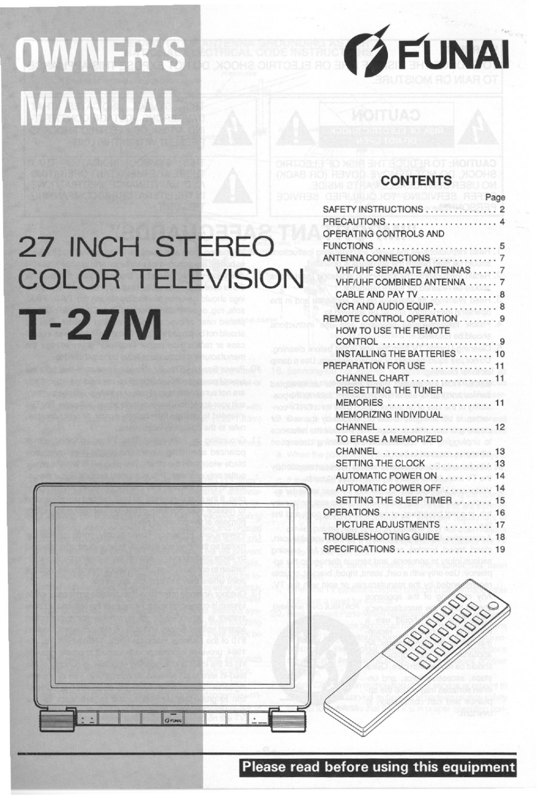 FUNAI T-27M User Manual