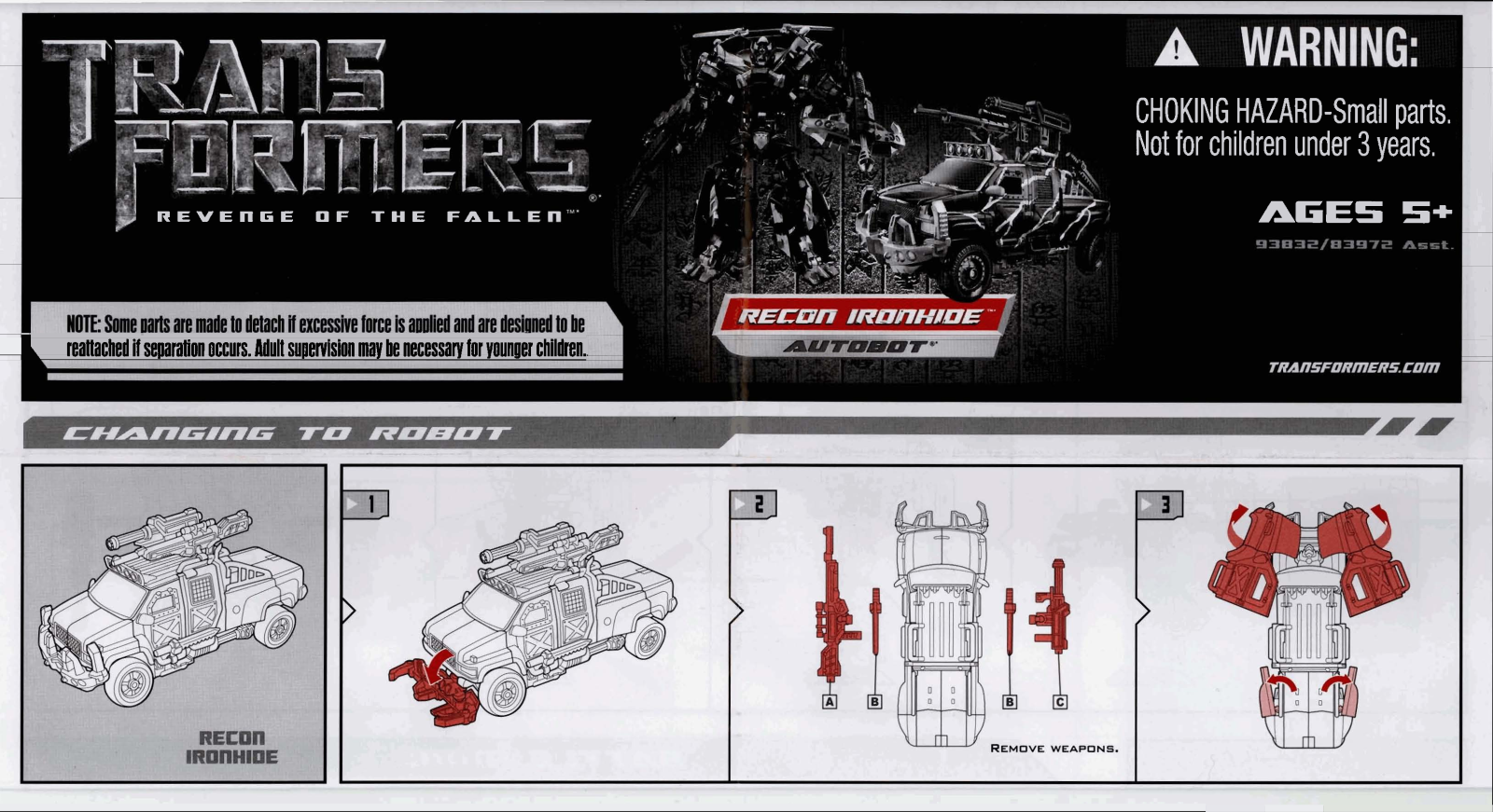 HASBRO Transformers ROTF Recon Ironhide User Manual