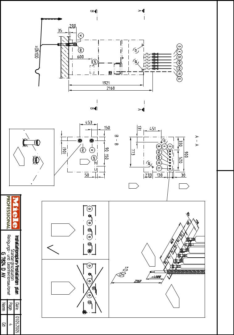 Miele G 7824 D AV Installation diagram