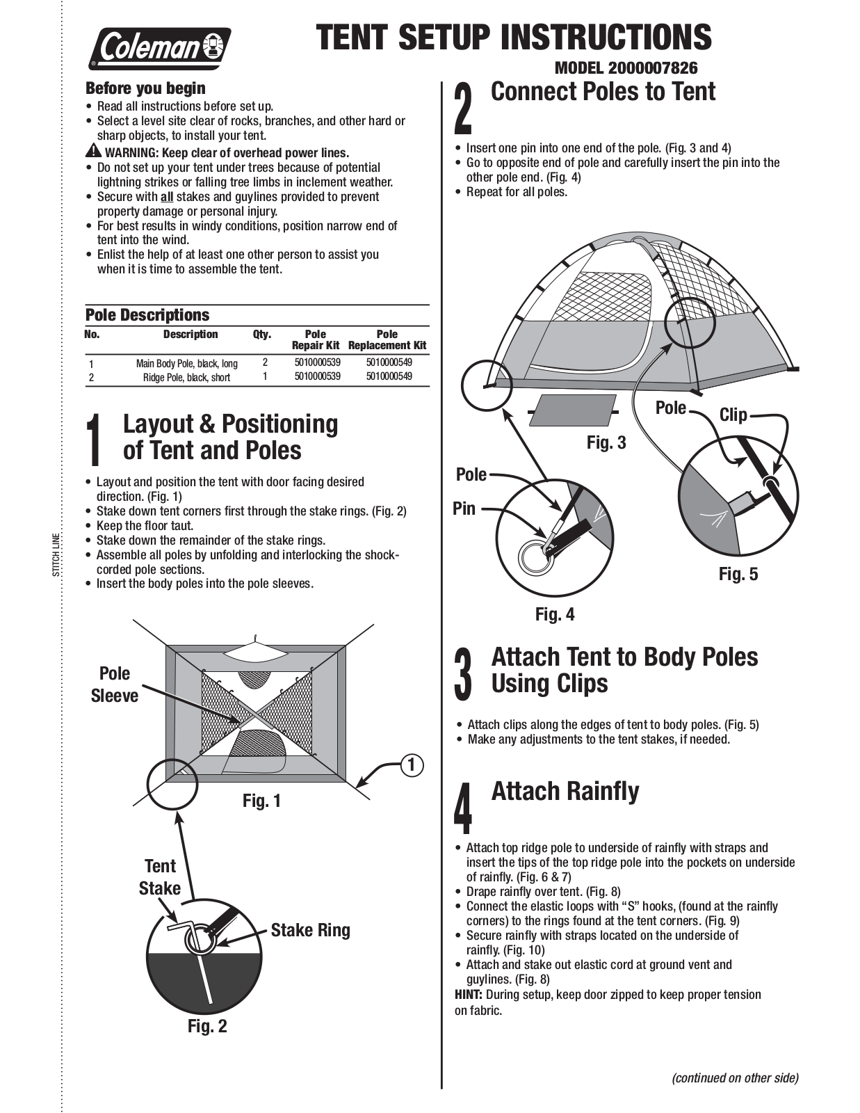 Coleman 2000007826 User Manual