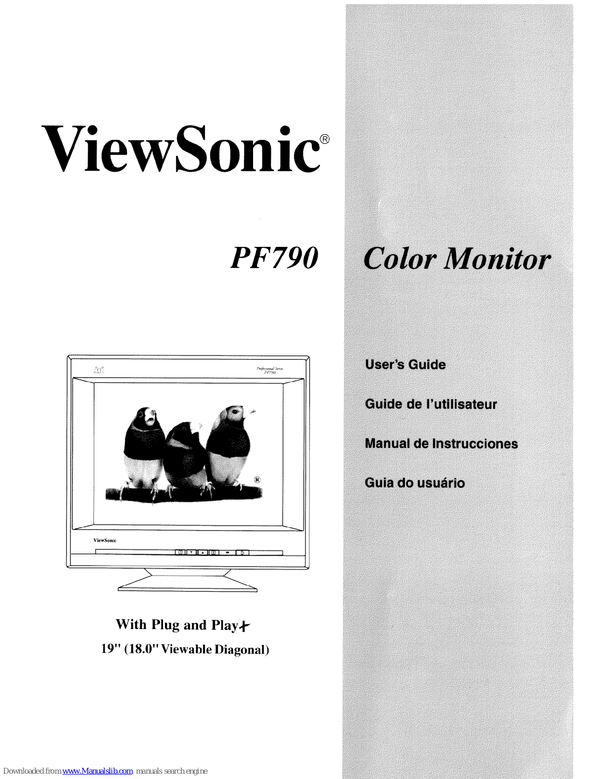 ViewSonic PF790, VCDTS21530-1 User Manual