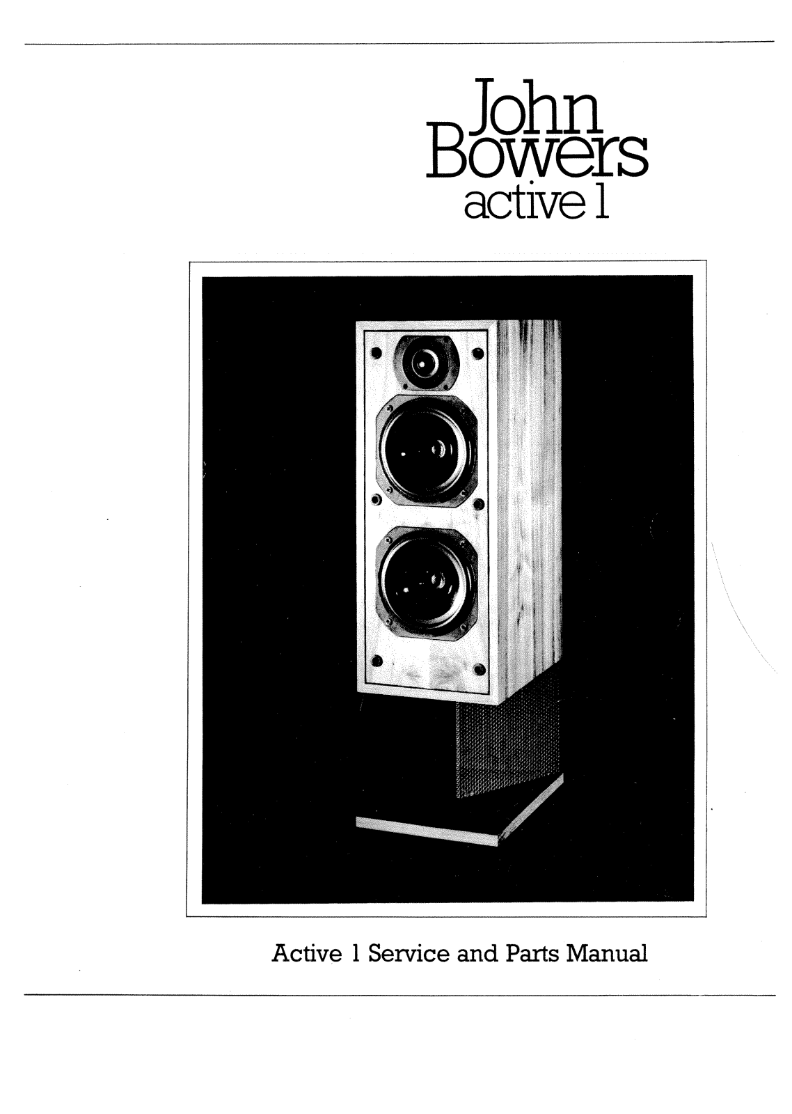 Bowers and Wilkins Active 1 Service manual