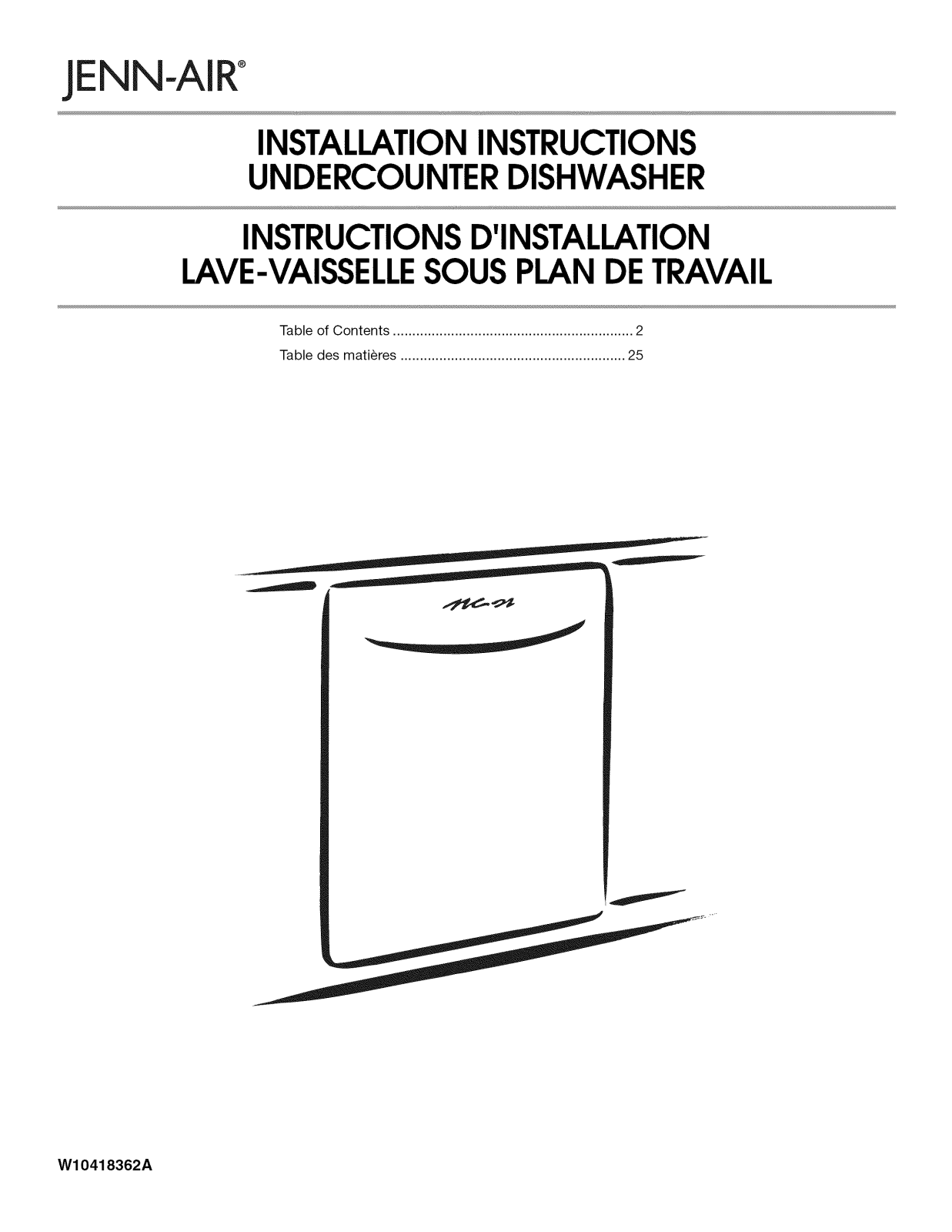 Jenn-Air JDB8000AWB0, JDB8000AWC0 Installation Guide