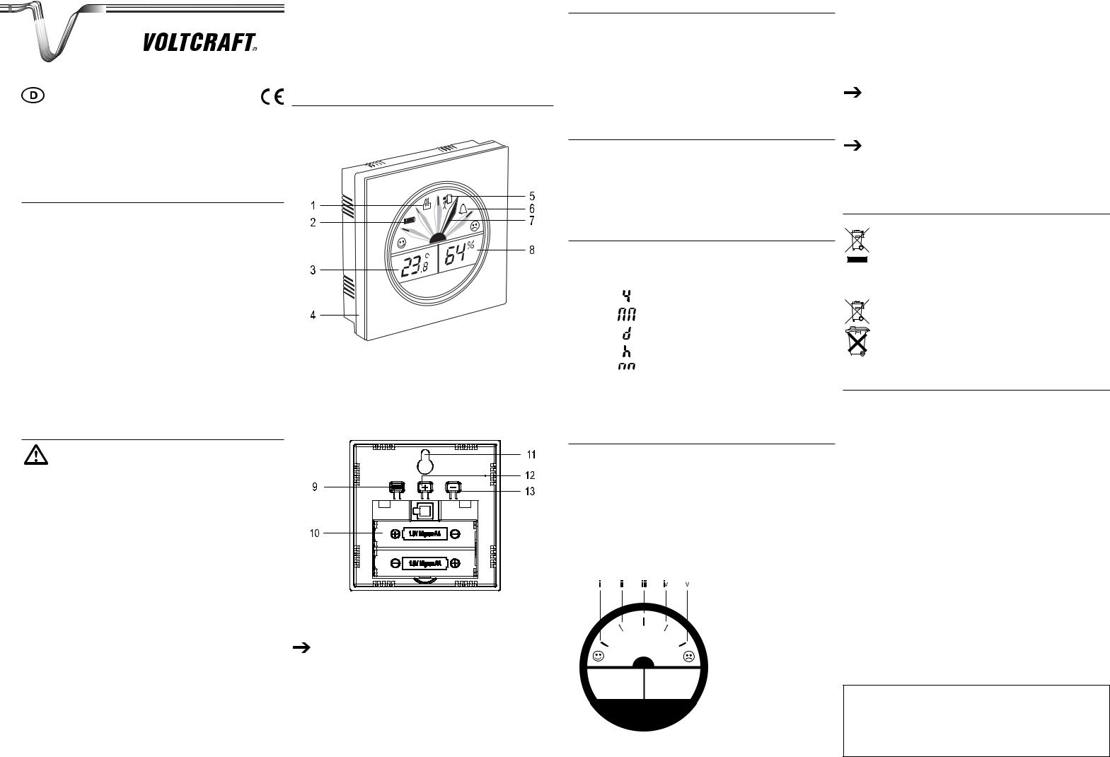 VOLTCRAFT Hygro Cube 50 User guide