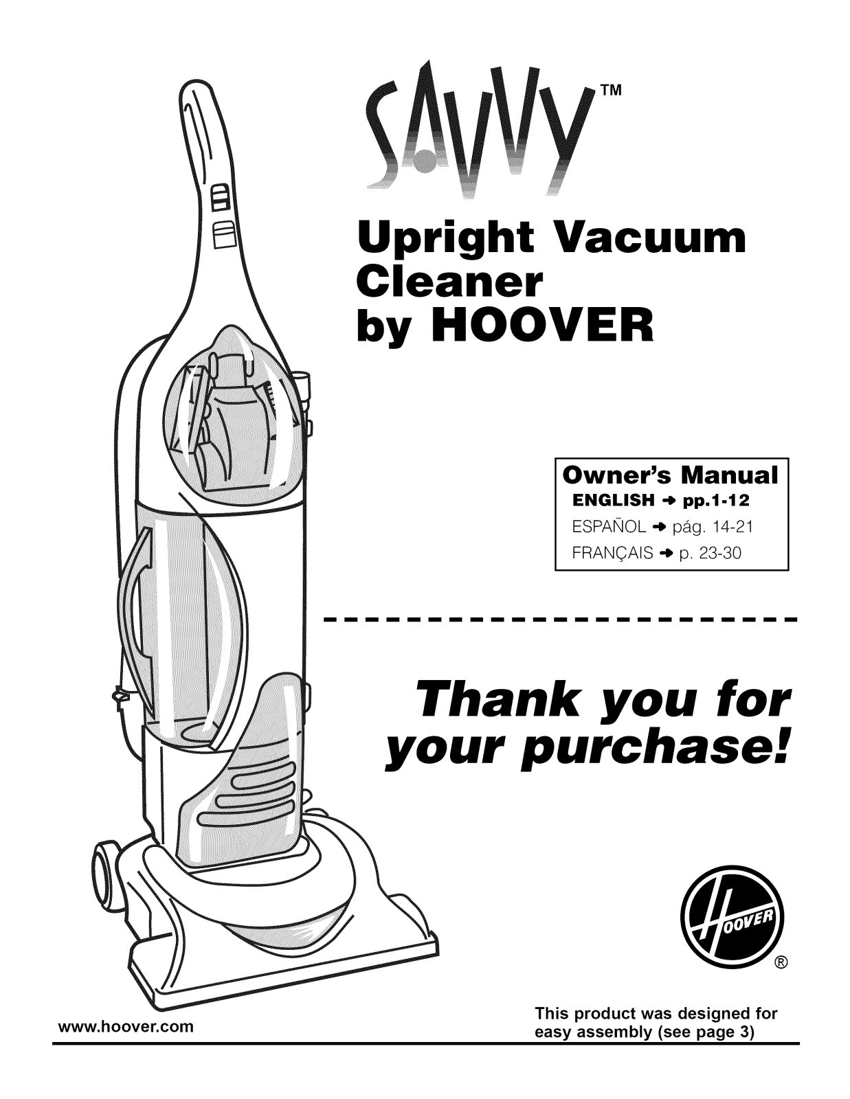 Hoover U8161-900 Owner’s Manual