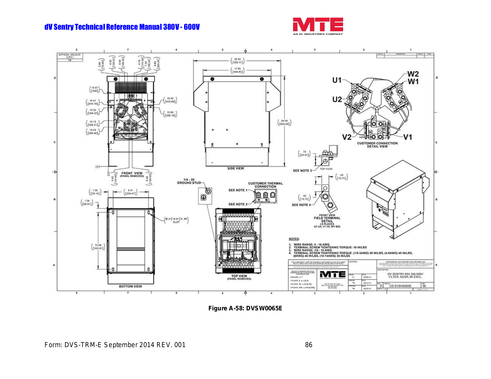 MTE DVSW0065E Technical Reference Manual