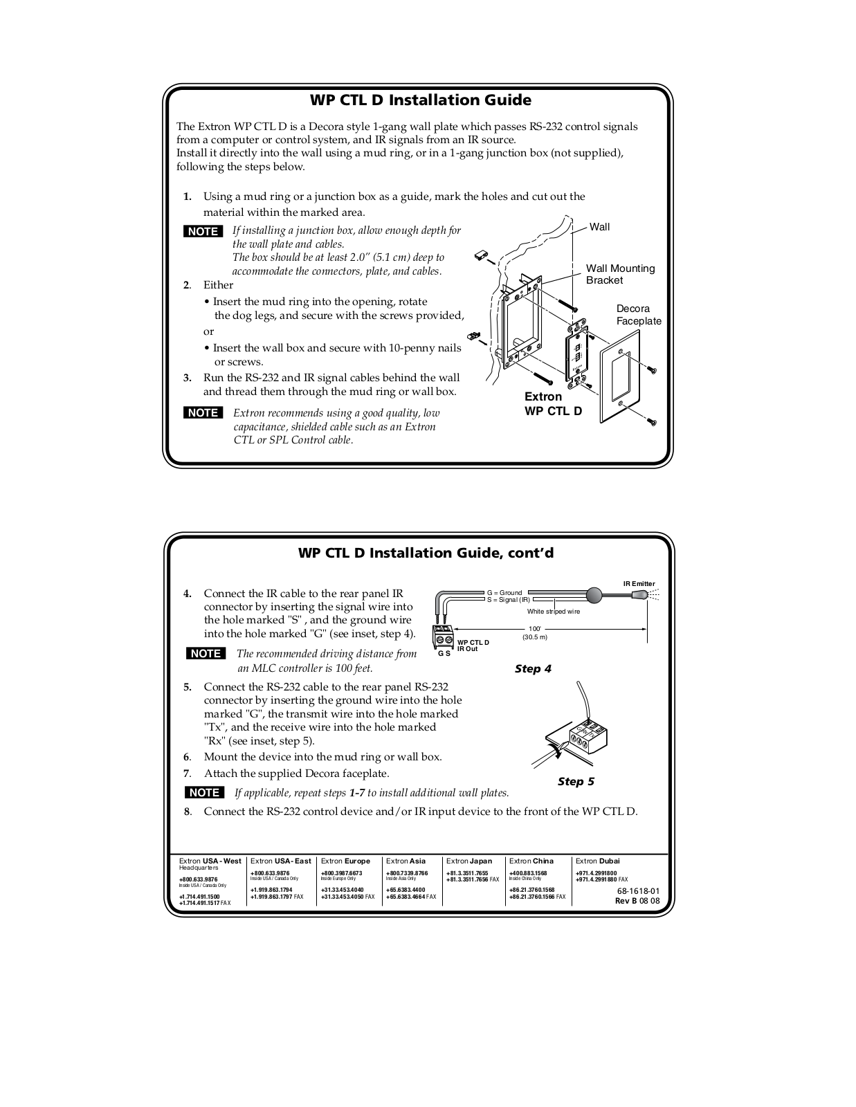 Extron Electronics WP CTL D User Manual