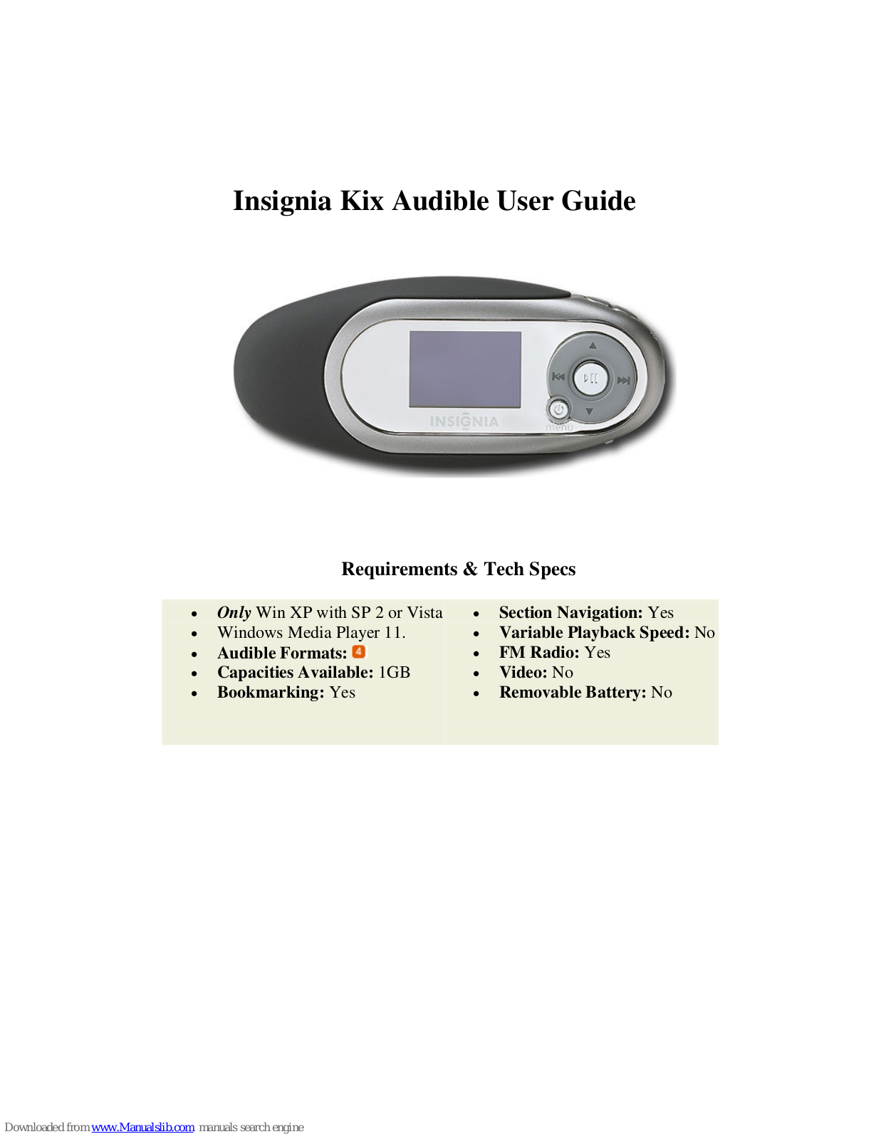 Insignia Kix User Manual