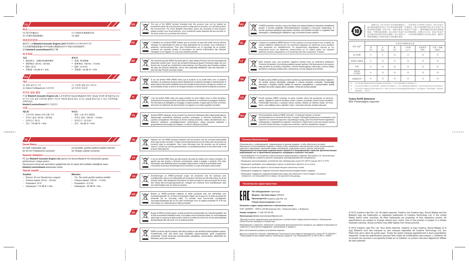 Creative Sound BlasterX H3 User manual