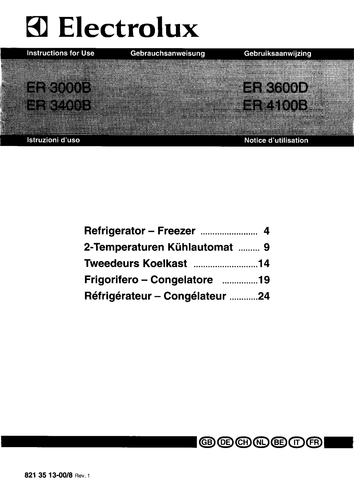 electrolux ER3000B, ER3600D, ER3600B, ER4100B User Manual