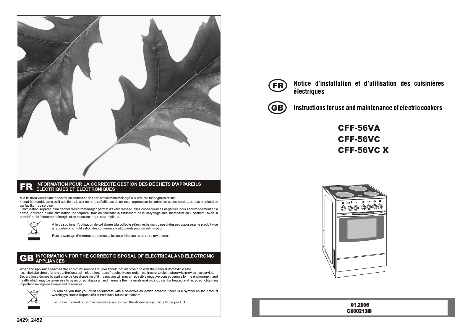 FAGOR CFF-56VCX, CFF-56VC User Manual