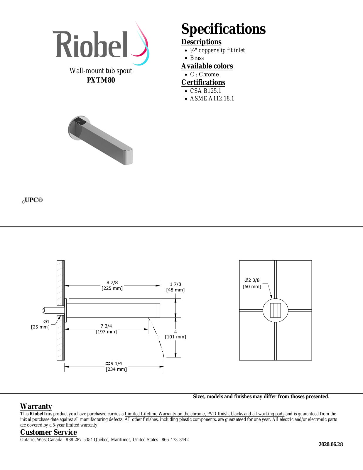 Riobel ROBL1239 Specifications - ManualMachine.com
