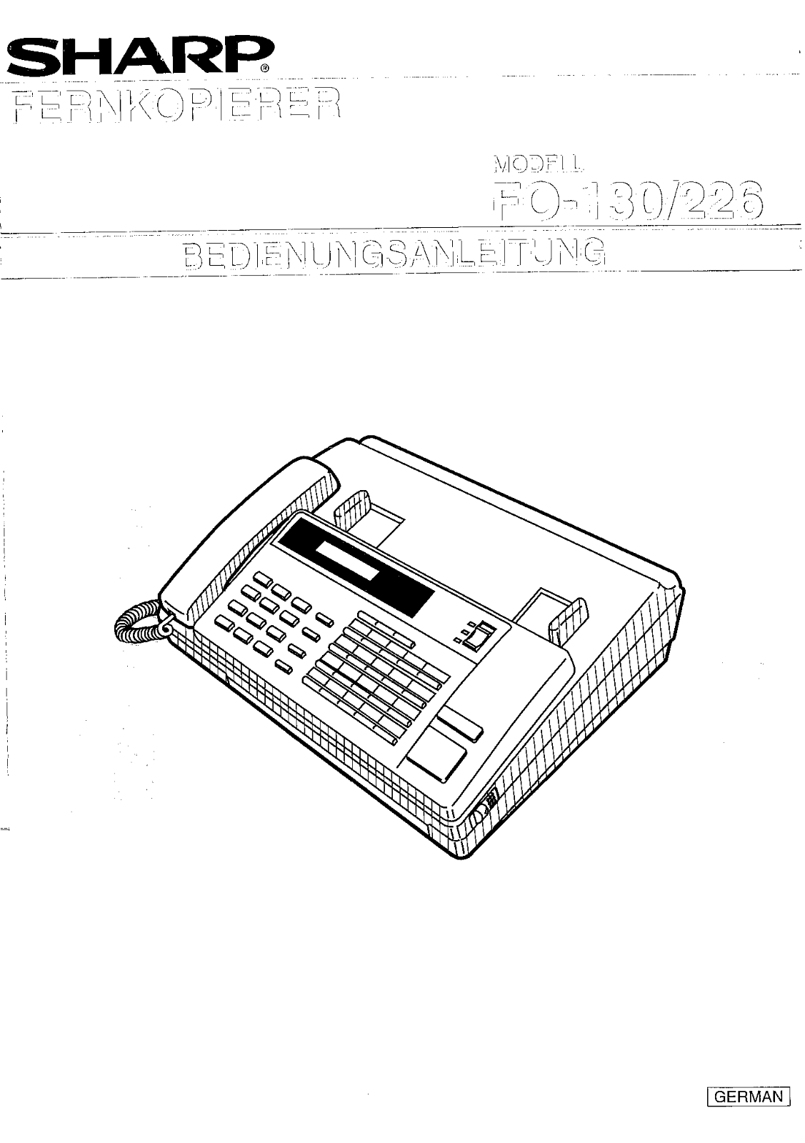 Sharp FO-130, FO-226 User Manual