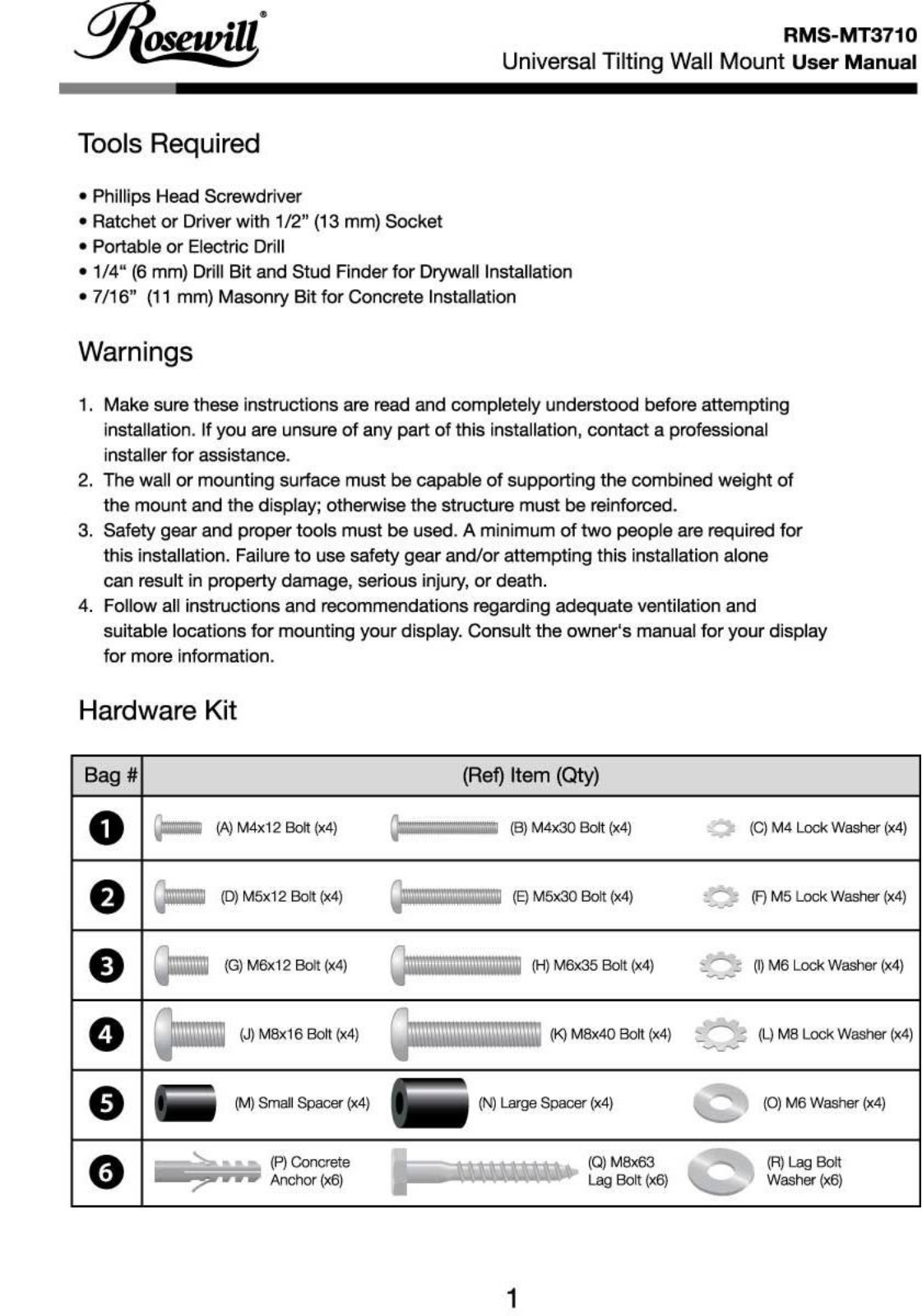 Rosewill RMS-MT3710 User Manual