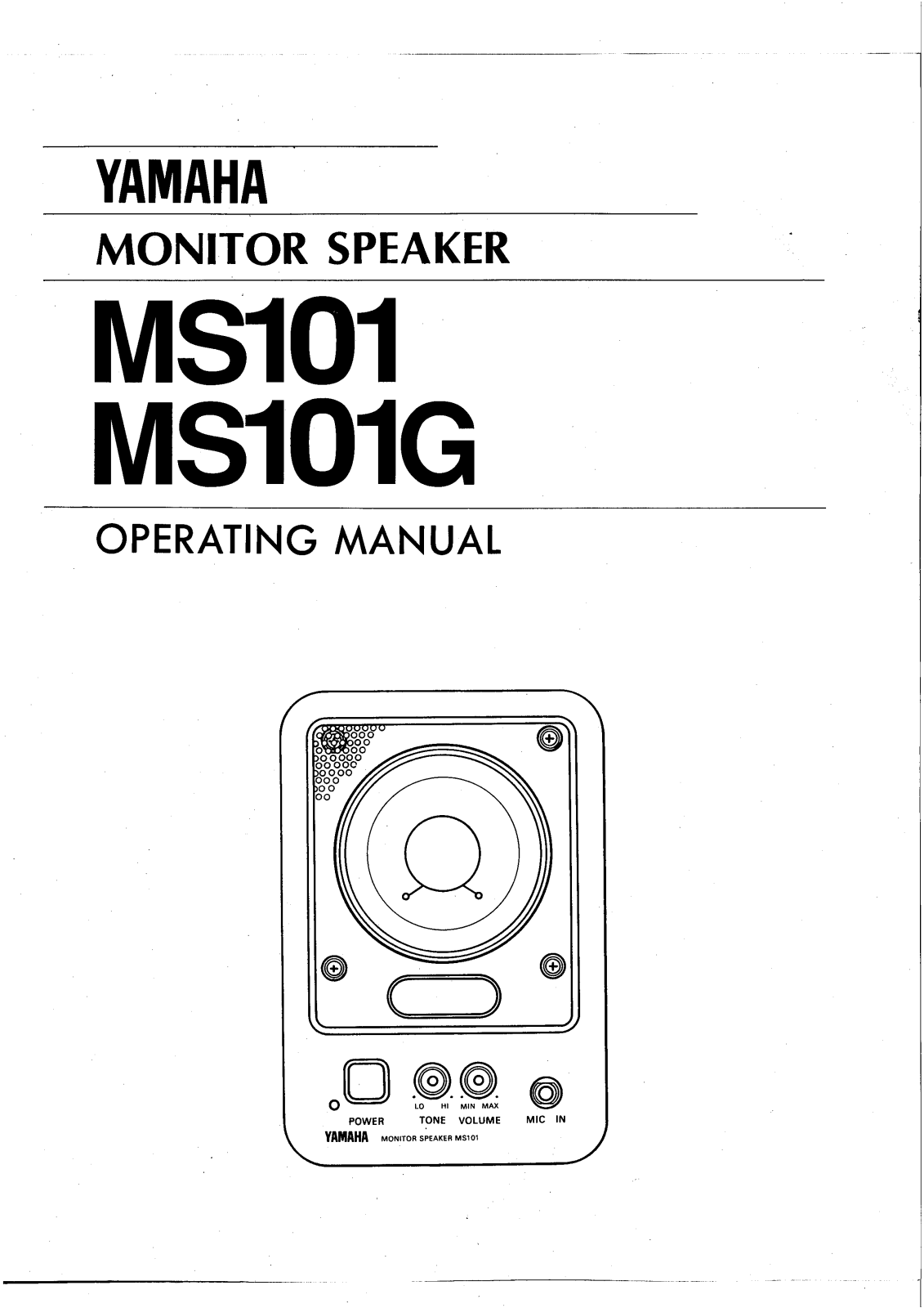 Yamaha MS101 User Manual