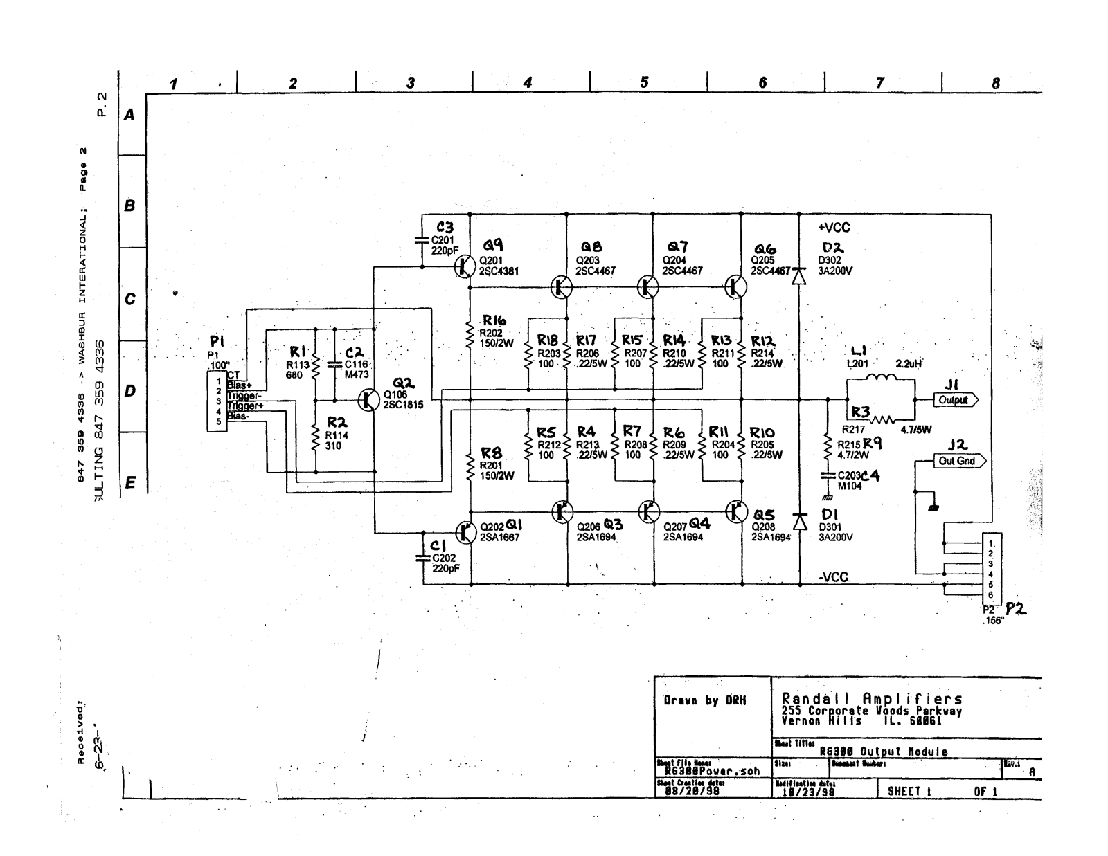 RANDALL RG300 Schematic - ManualMachine.com