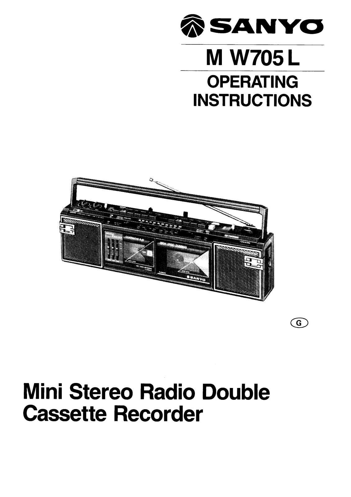 Sanyo M W705L Instruction Manual