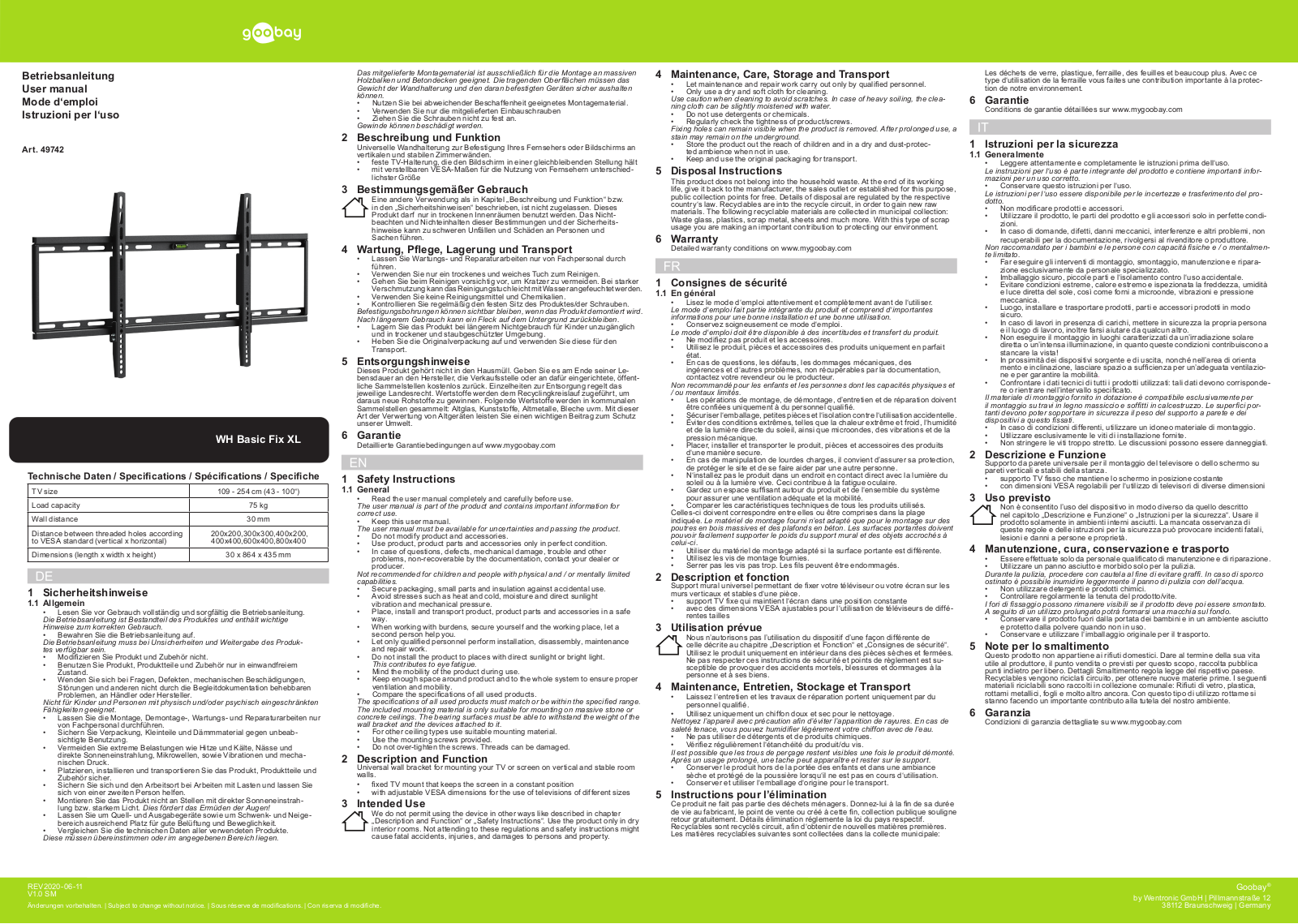 GOOBAY 49742 Datasheet - ManualMachine.com