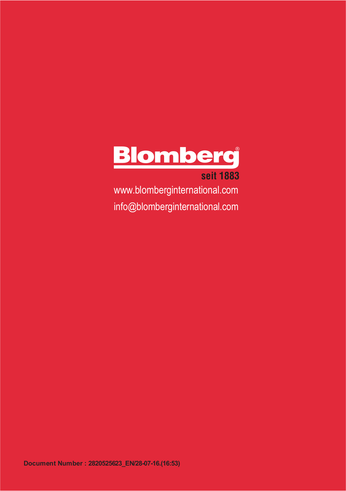 Blomberg BWG 374 S User manual