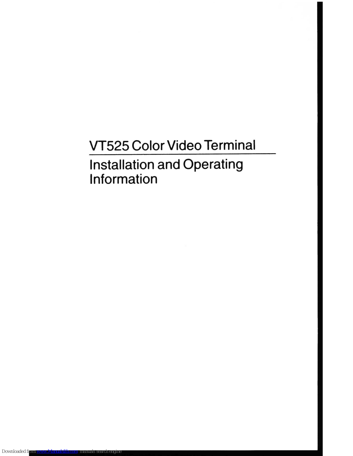 Boundless VT525 Installation And Operating Information - ManualMachine.com