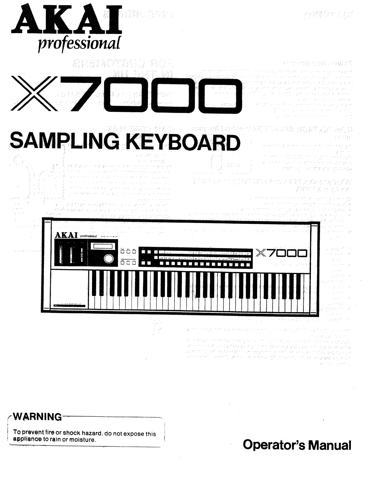 Akai X7000 User Manual