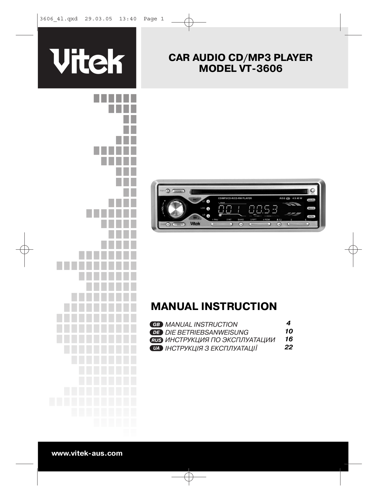 Vitek VT-3606 User Manual