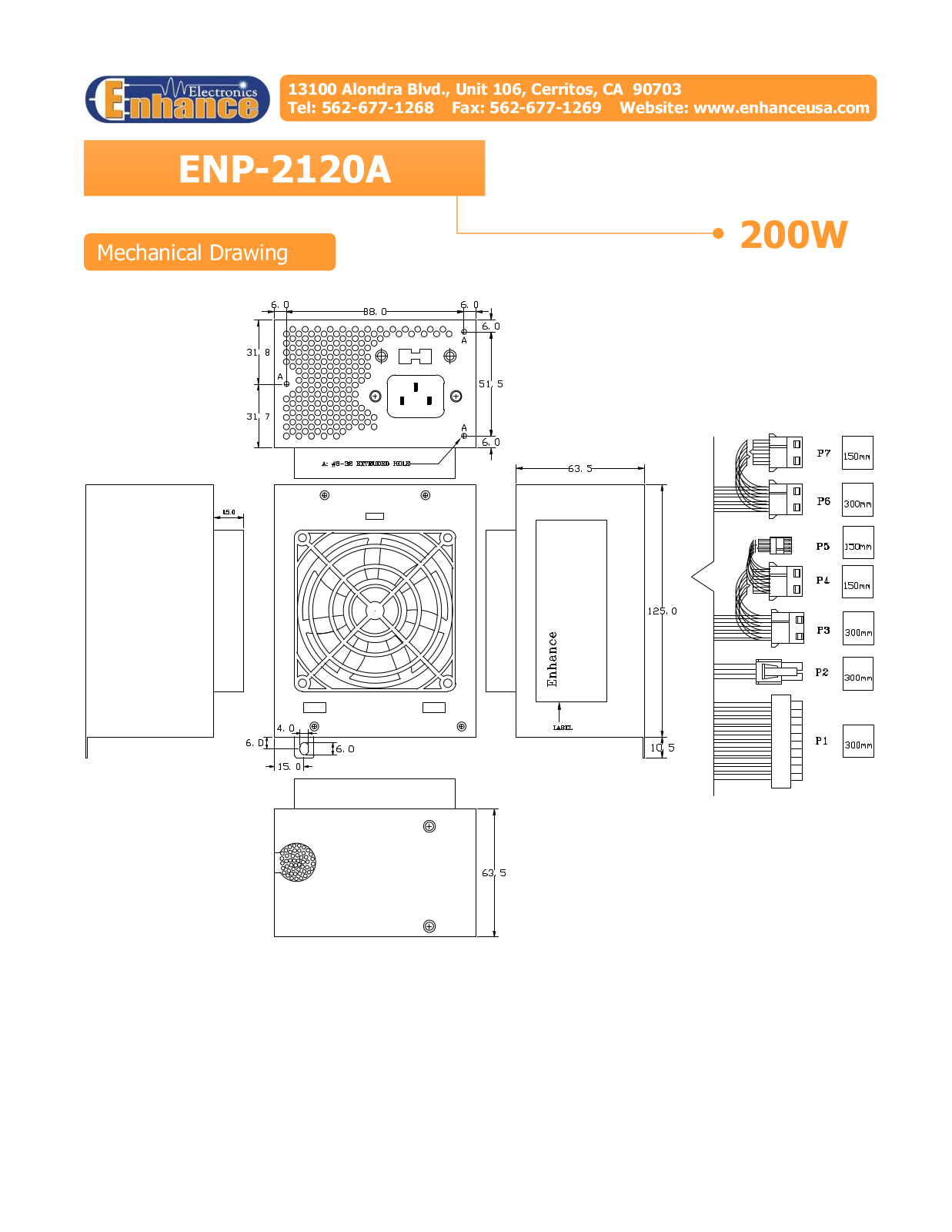 Enhance ENP-2120A MECHANICAL DRAWING