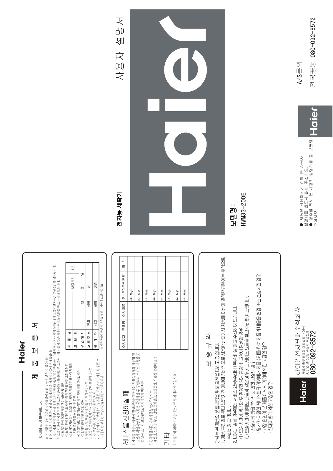 Haier HWM33-200E User Manual